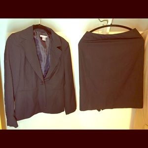 Ann Taylor 2 Pc Pinstripe Blazer and Skirt Suit